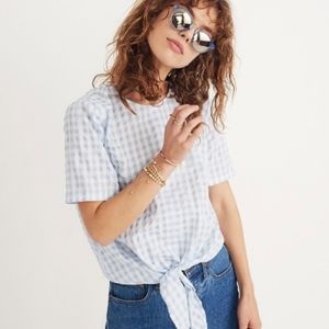 Madewell Gingham Button-back Tie Front